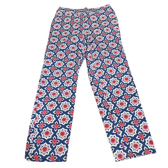 Boden Danby pull on trousers women’s 6P mosaic floral print blue pink‎ white - Picture 3 of 11